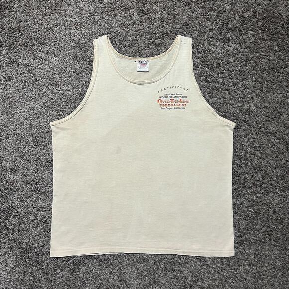 Vintage 90s Tank Top Distressed San Diego Graphic Tee Over The Line 1997 - Picture 5 of 8